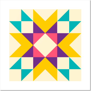 SCANDINAVIAN STARS quilt pattern 03 Posters and Art